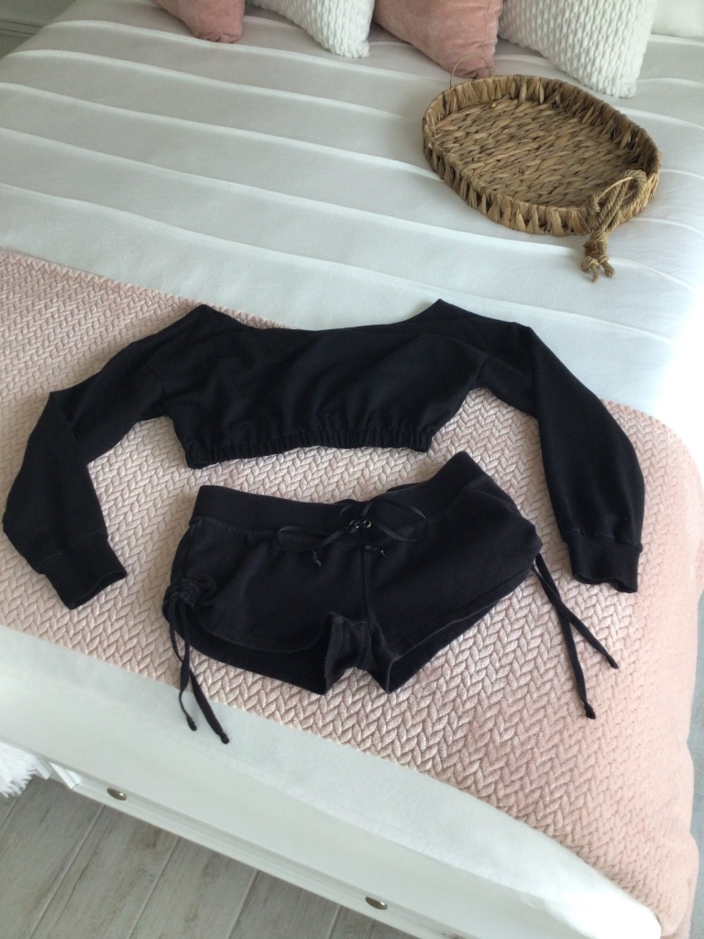 Crop top and shorts